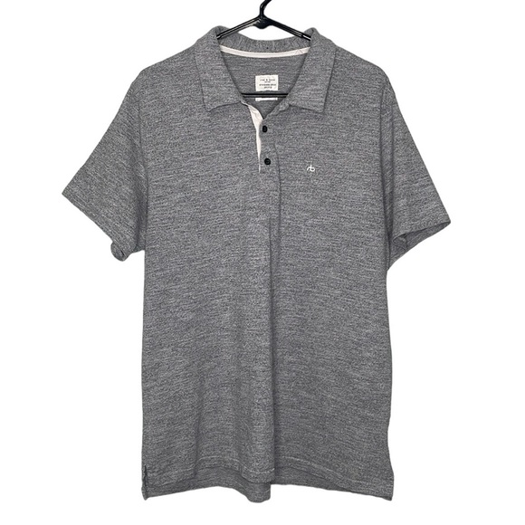 Rag & Bone Standard Issue Men’s Gray Heathered Polo Shirt XXL - Picture 1 of 9